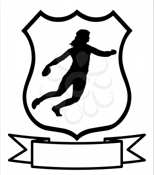 Isolated Image of a Female Discus Thrower on a Shield