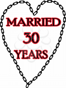 Humoristic marriage / wedding anniversary – chained for 30 years