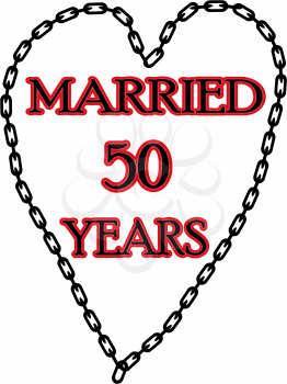 Humoristic marriage / wedding anniversary – chained for 50 years