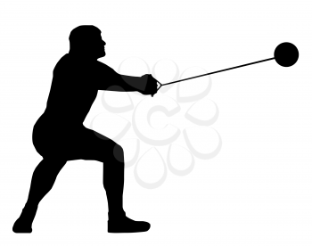 Isolated Image of a Male Hammer Thrower