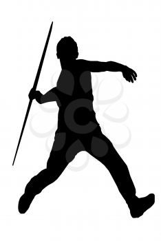 Isolated Image of a Male Javelin Thrower