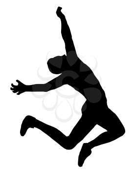 Isolated Image of a Male Long Jumper
