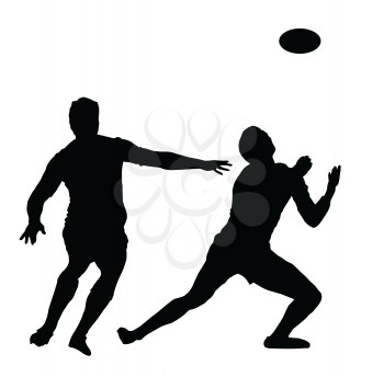 Sport Silhouette - Rugby Football Player Awaiting High Ball
