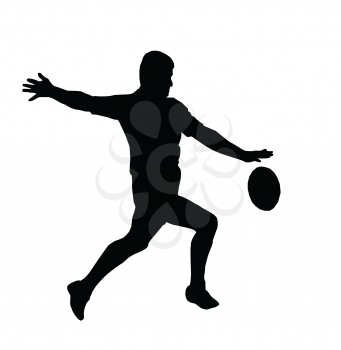 Sport Silhouette - Rugby Football Player Maring Running Kicking For Touch