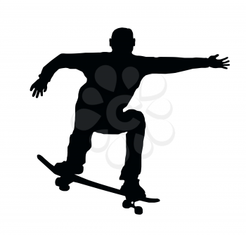 Skateboarding Skater do Ollie Jump with Board