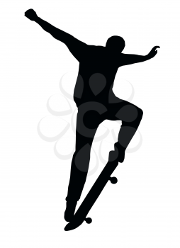 Skateboarding Skater do Nosegrind with Board Silhouette
