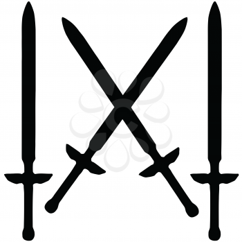Isolated Weapon - Sword – black on white silhouette
