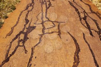 Rural Road Surface Cracks and Breaking Up
