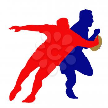 Best Color Sport Silhouette Isolation – Rugby Runner Tackled