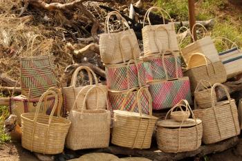 Close-up Picture of Hand Woven Cane Baskets for Sale
