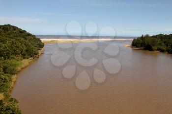 Picture of Wide River Mouth Into Sea on Sunny Day
