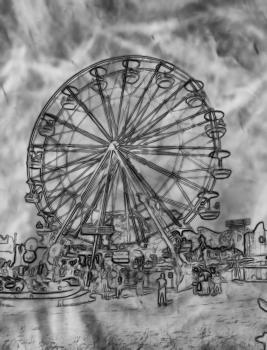 Royalty Free Clipart Image of a Ferris Wheel
