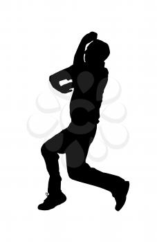 Royalty Free Clipart Image of a Cricket Spin Bowler