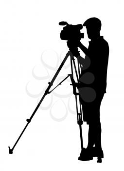 Royalty Free Clipart Image of a Man With a Movie Camera