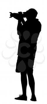 Royalty Free Clipart Image of a Person Taking Pictures