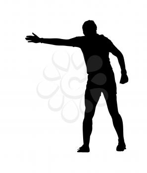 Side Profile of Rugby Football Referee Indicating Advantage Silhouette