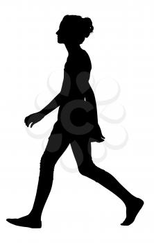 Image of a Teenage Girl Model Walking Silhouette 