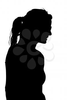 Side Profile Image of Young Modern Woman Silhouette