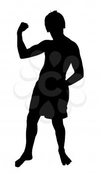 Teen Boy Silhouette Full Body Showing Muscles