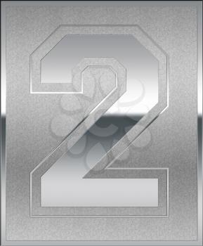 Silver Casted Number 2 Position, Place, Sign or Medal