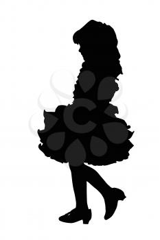 Detailed Silhouette of Cute Little Girl at Beauty Pageant 