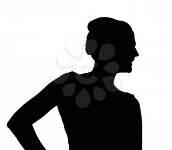 Detailed Silhouette of Slim Girl Posing at Beauty Pageant 