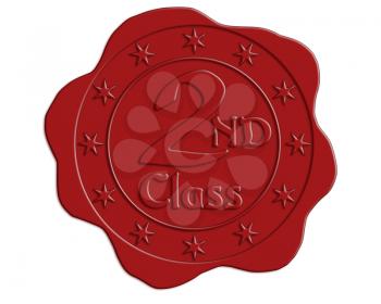 Second Class Red Wax Seal with Stars
