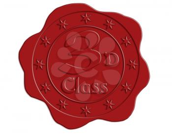 Third Class Red Wax Seal with Stars