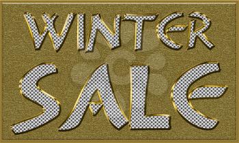 Winter Sales Seasonal Tag in Gold and Diamonds 
