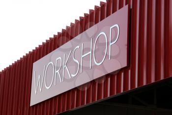 Picture of a rooftop Workshop Text Sign 