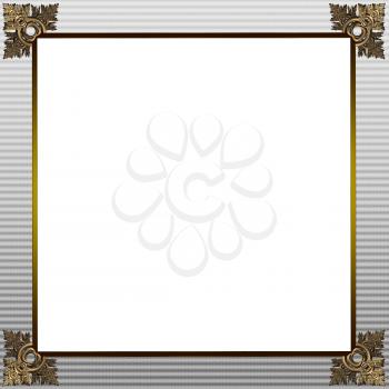 Exquisite picture frame or border with gold patterned corners and grey border