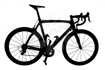A Professional Road Racing Bicycle Silhouette Isolation