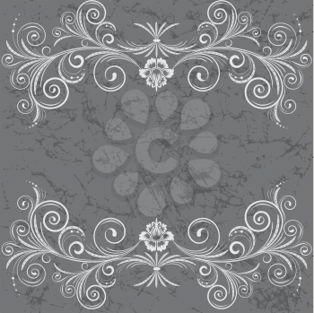 Royalty Free Clipart Image of a Vintage Frame on Grey