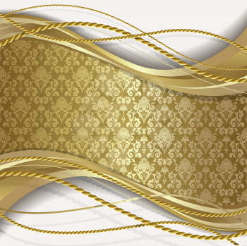 Royalty Free Clipart Image of a Background With a Gold Band