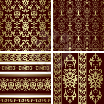 Royalty Free Clipart Image of a Set of Victorian Backgrounds