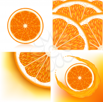 Royalty Free Clipart Image of a Set of Orange Backgrounds