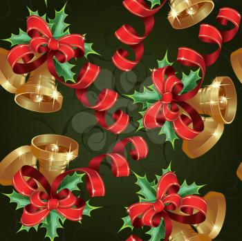 Royalty Free Clipart Image of a Christmas Bell Background