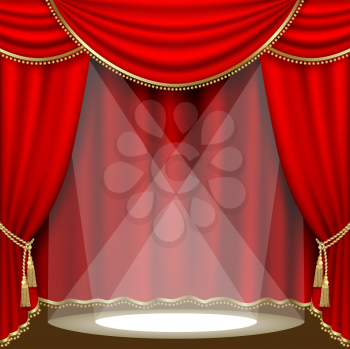 Royalty Free Clipart Image of a Stage Curtain