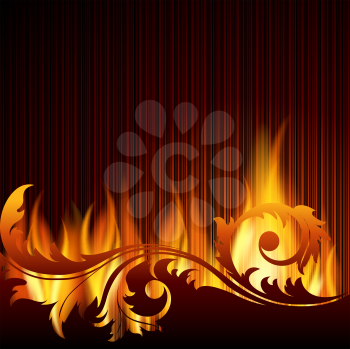 Royalty Free Clipart Image of a Background With Flames