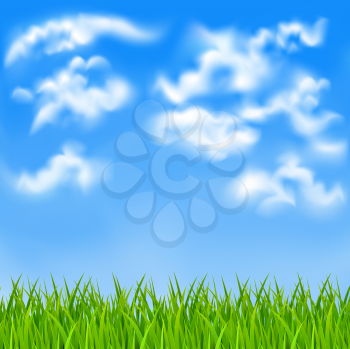 Royalty Free Clipart Image of Blue Sky and Grass