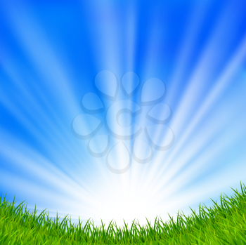 Royalty Free Clipart Image of Blue Sky and Grass