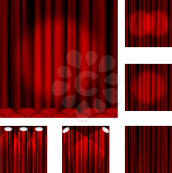 Royalty Free Clipart Image of Stage Curtains