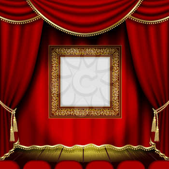 Royalty Free Clipart Image of Theatre Curtain