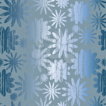 Royalty Free Clipart Image of a Metallic Floral Background