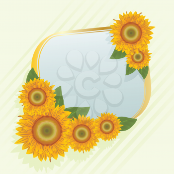 Royalty Free Clipart Image of a Sunflower Frame