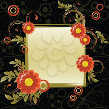 Royalty Free Clipart Image of Flowers and a Frame