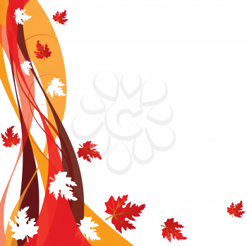 Royalty Free Clipart Image of Bands of Autumn Colours and Maple Leaves
