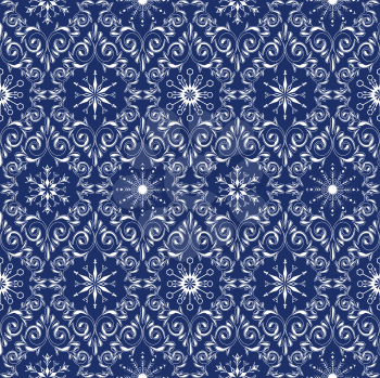 Royalty Free Clipart Image of a Snowflake and Frost Pattern