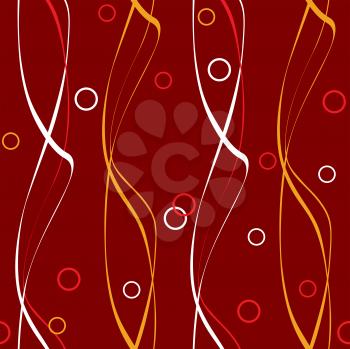 Royalty Free Clipart Image of a Wavy Line and Circle Background