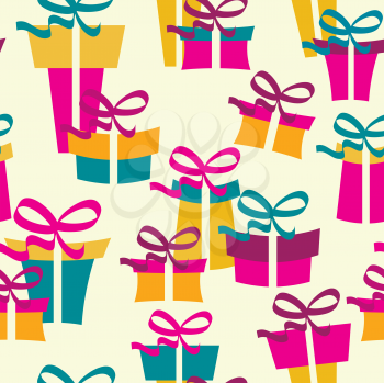 Royalty Free Clipart Image of a Background With Gifts